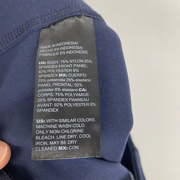 CHICO'S‎ Zenergy Navy Blue Velour Inset Leggings - Chico's Size 1 (8/10) - Picture 8 of 8